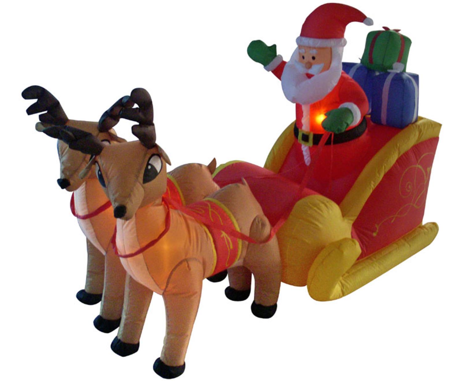lb international 4 inflatable santa sleigh reindeer christmas lit outdoor decor - Teak Isle Christmas Decorations lb international 4 inflatable santa sleigh reindeer christmas lit outdoor decor - Teak Isle Christmas Decorations
