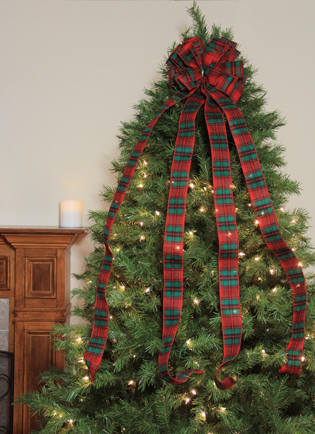 Northlight 48 Traditional Red And Green Plaid Print 16 Loop Christmas Tree Topper Bow Decoration Northlight 48 Traditional Red And Green Plaid Print 16 Loop Christmas Tree Topper Bow Decoration