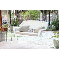 Porch Swings Outdoor Kmart Cc Outdoor Living 51 5 Hand Woven White Resin Wicker Porch Swing With Tan Cushion
