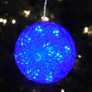 northlight 6 blue led lighted hanging christmas crystal sphere ball outdoor decoration - Hanging Lighted Christmas Decorations northlight 6 blue led lighted hanging christmas crystal sphere ball outdoor decoration - Hanging Lighted Christmas Decorations