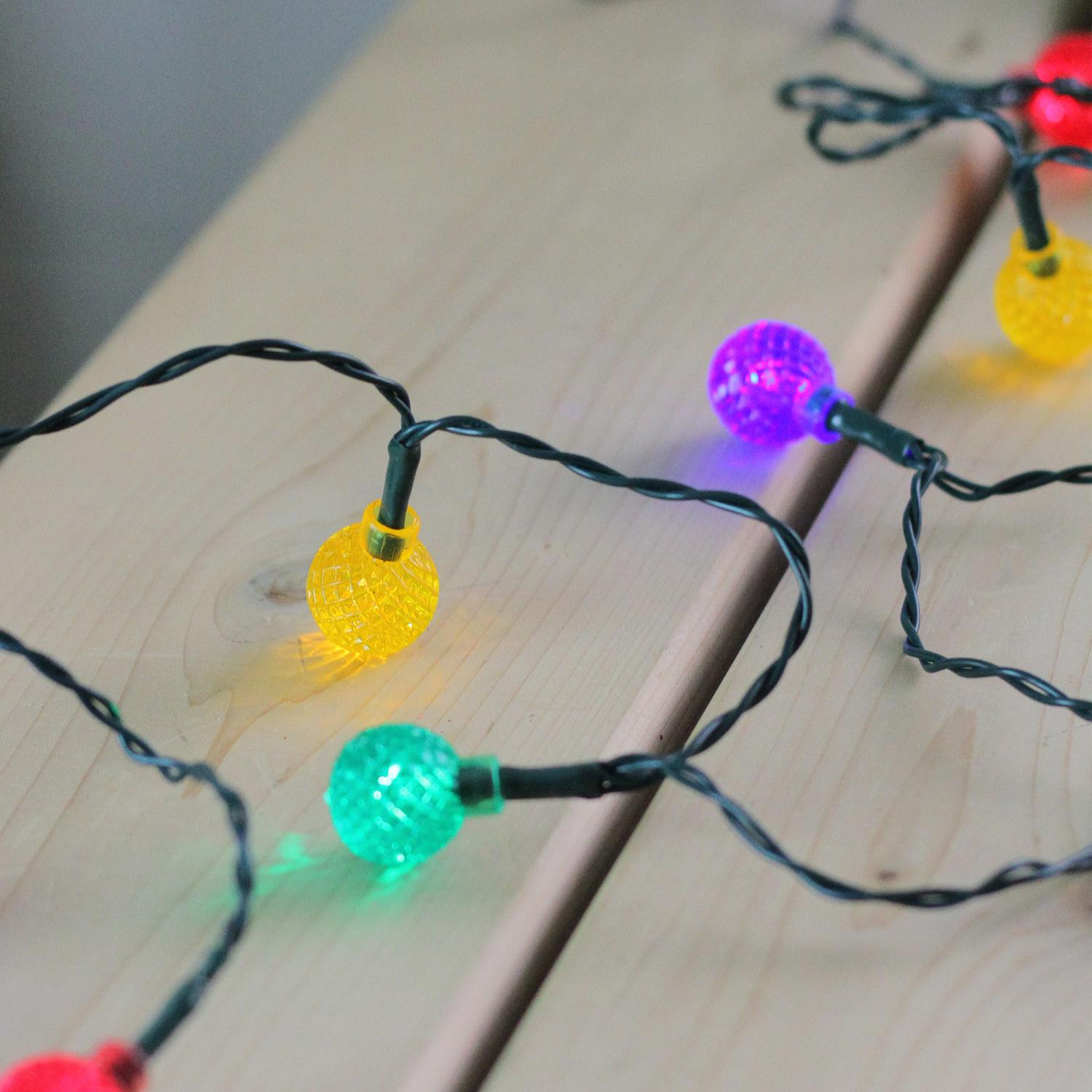 northlight set of 10 led multi color battery operated faceted berry christmas lights green wire - Christmas Light Necklace Battery Operated northlight set of 10 led multi color battery operated faceted berry christmas lights green wire - Christmas Light Necklace Battery Operated
