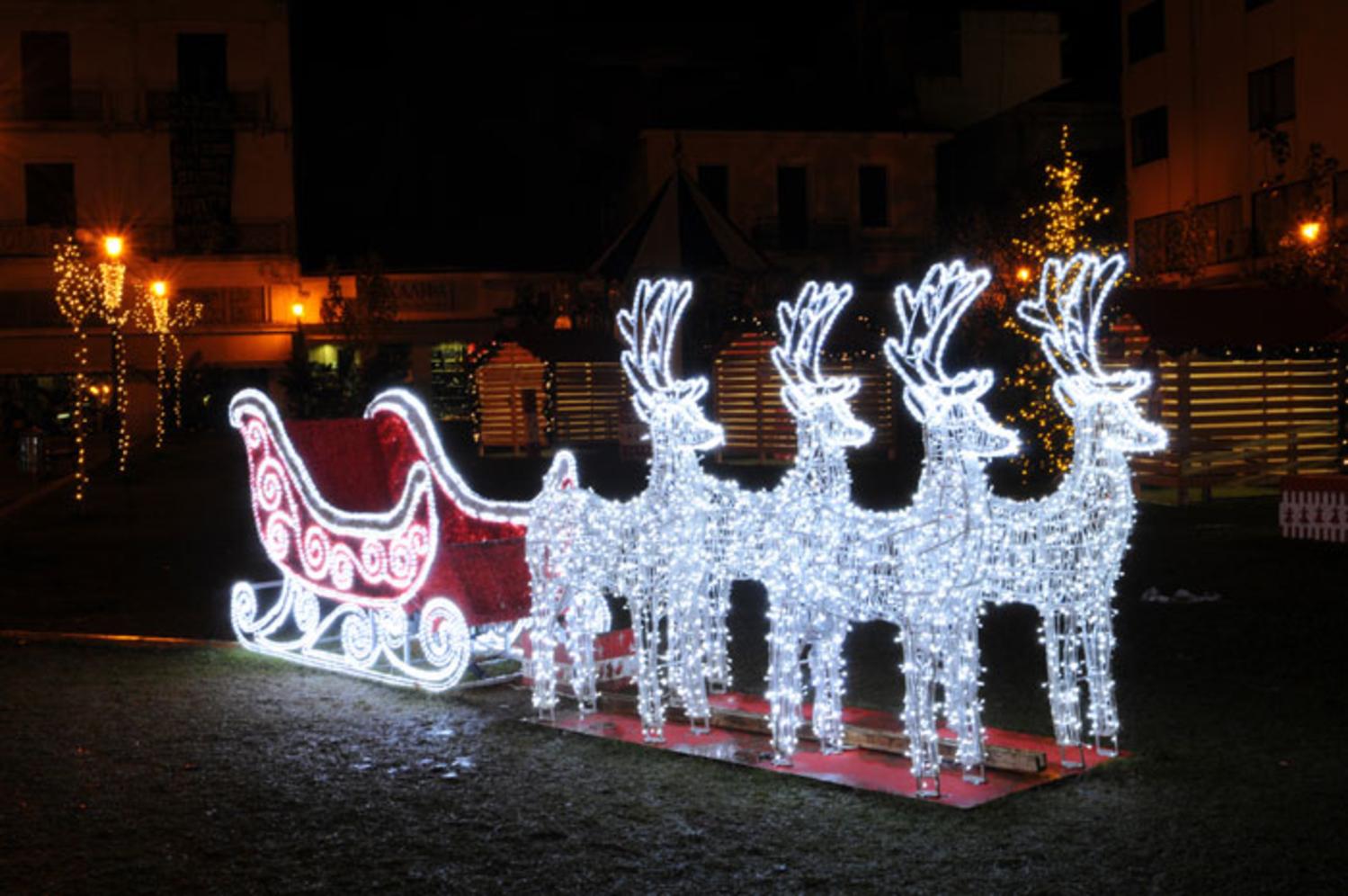 Outdoor Reindeer Sleigh Northlight 9 Commercial Size Reindeer And Sleigh Lighted Christmas Outdoor Decoration