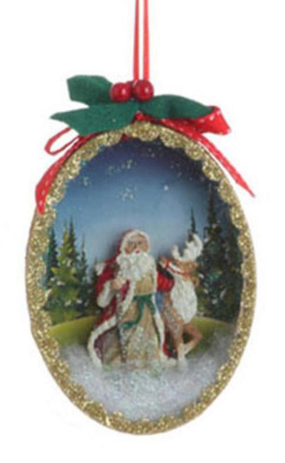 raz 5 santa claus classics reindeer winter scene shadow box christmas tree ornament - Raz Christmas Decorations raz 5 santa claus classics reindeer winter scene shadow box christmas tree ornament - Raz Christmas Decorations