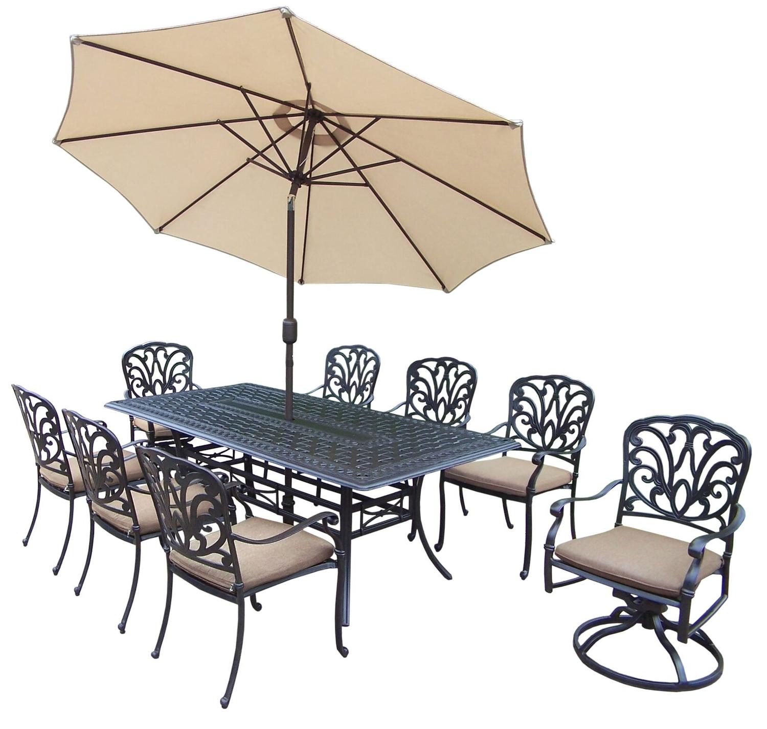 Cc Home Furnishings 715833395680 11 Piece Jet Black Aluminum Swivel