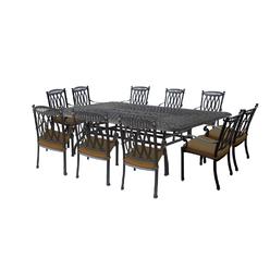 Patio Dining Sets Outdoor Chairs Kmart Cc Outdoor Living 11 Piece Black Morocco Aluminum Stackable Chair Patio Dining Set W