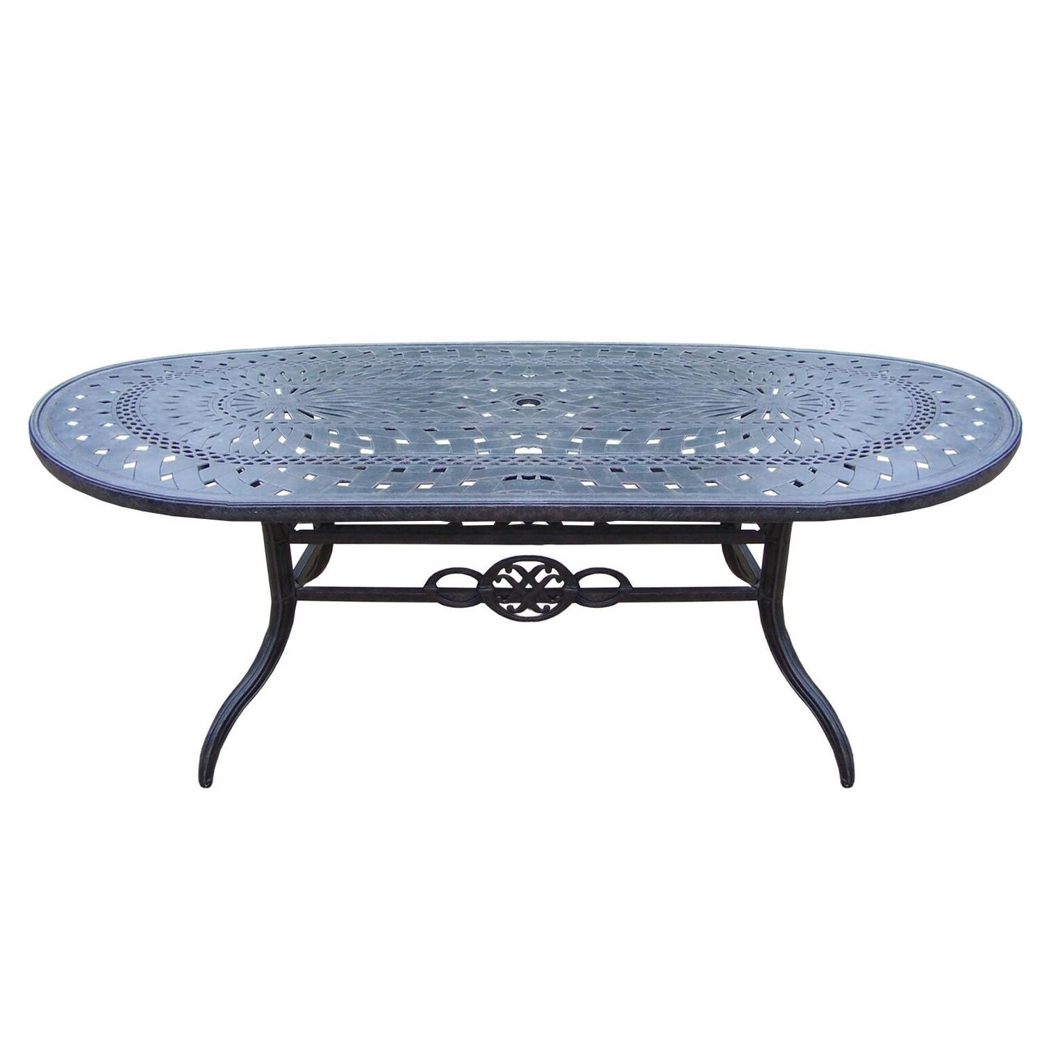 Extendable Patio Dining Table Cc Outdoor Living 84 Aged Black Finish Aluminum Furniture Patio Oval Dining Table