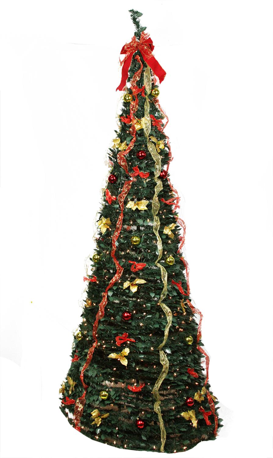 Rich Pacific 9 Pre Lit Pop Up Decorated Red Gold Artificial Christmas Tree Rich Pacific 9 Pre Lit Pop Up Decorated Red Gold Artificial Christmas Tree