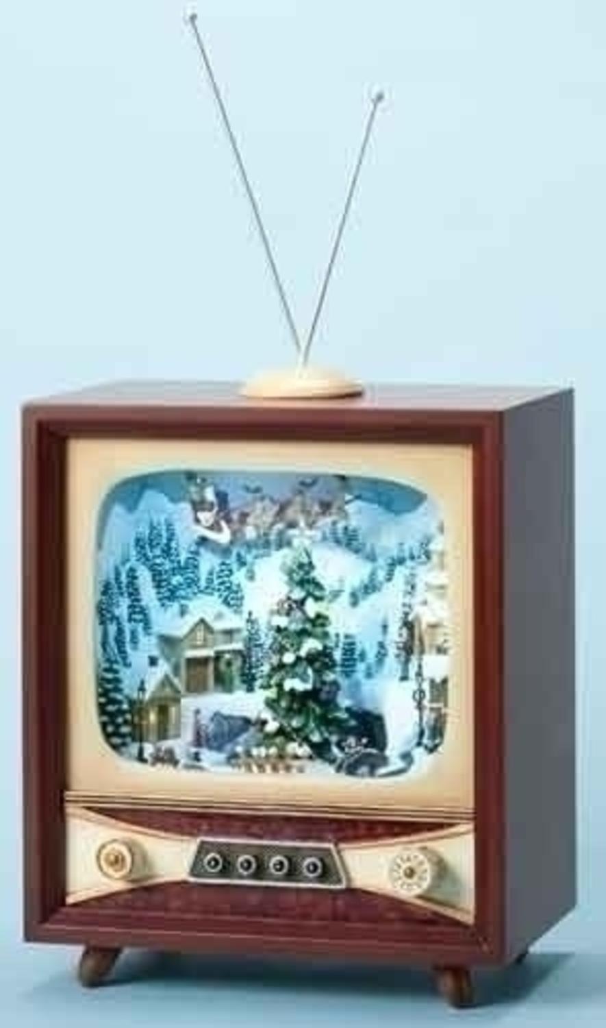 roman 215 amusements led lighted animated and musical retro christmas television set - Christmas Tv Decoration roman 215 amusements led lighted animated and musical retro christmas television set - Christmas Tv Decoration