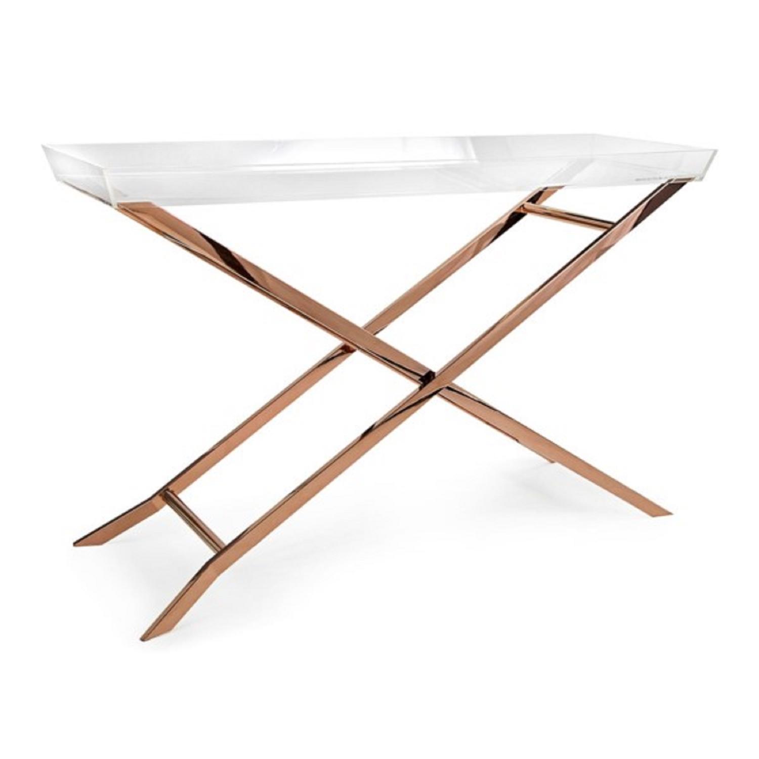 Cc Home Furnishings 48 Counter Transparency Acrylic And Stainless Cc Home Furnishings 48 Counter Transparency Acrylic And Stainless Steel Tray Table