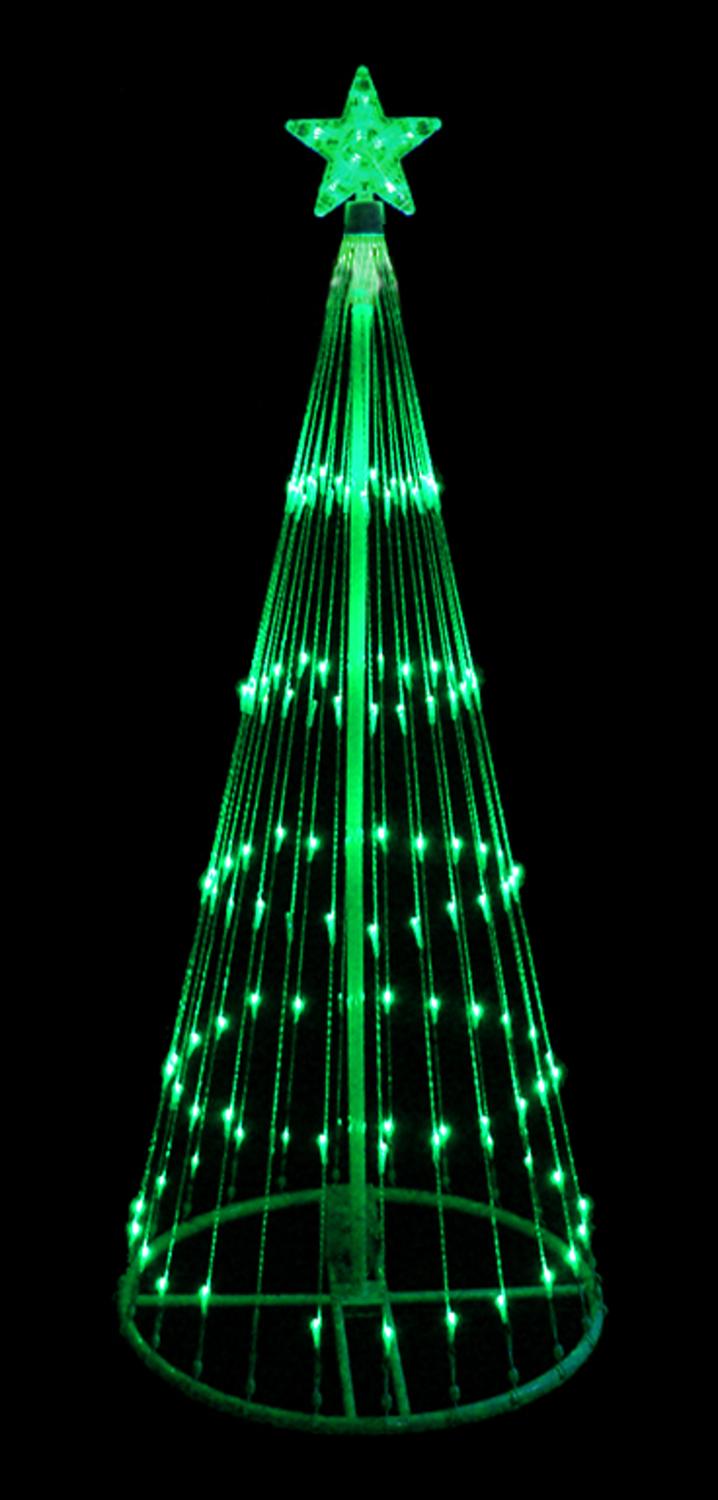 LB International 9' Green LED Light Show Cone Christmas Tree Lighted Yard Art Decoration
