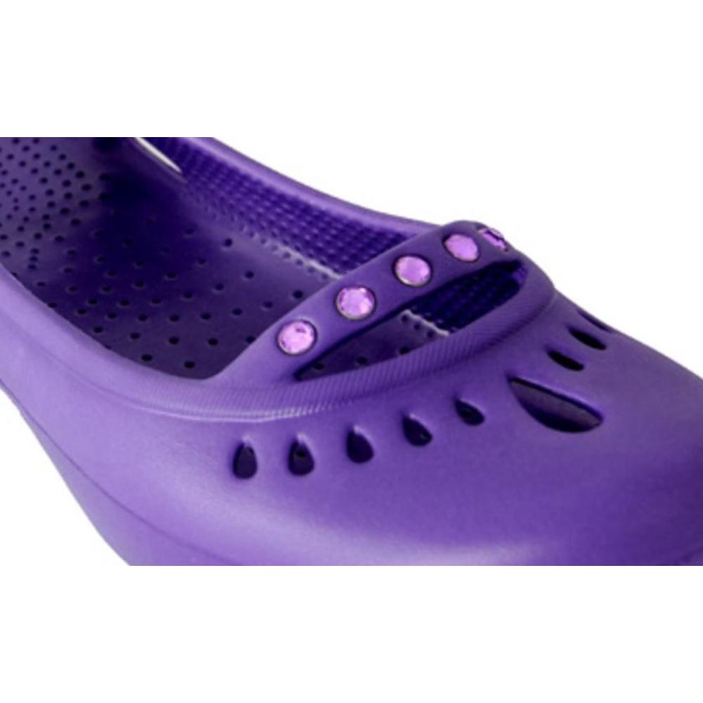 Avon Women's Purple Lightweight Slip-On Comfort Shoes with Gem Accents - Size 6
