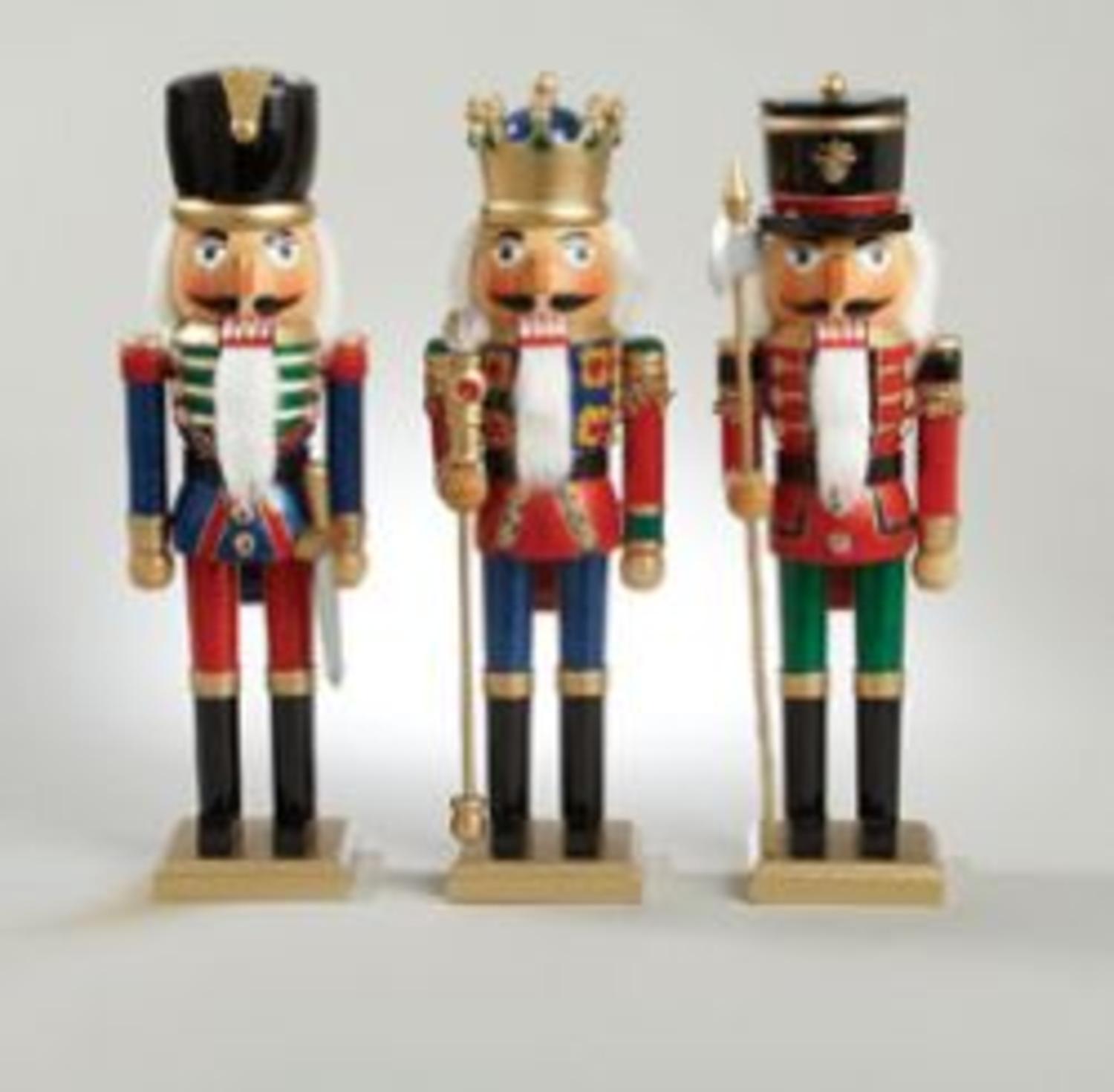 ksa set of 3 decorative wooden soldier and king christmas nutcrackers 20 - Indoor Animated Christmas Figures ksa set of 3 decorative wooden soldier and king christmas nutcrackers 20 - Indoor Animated Christmas Figures