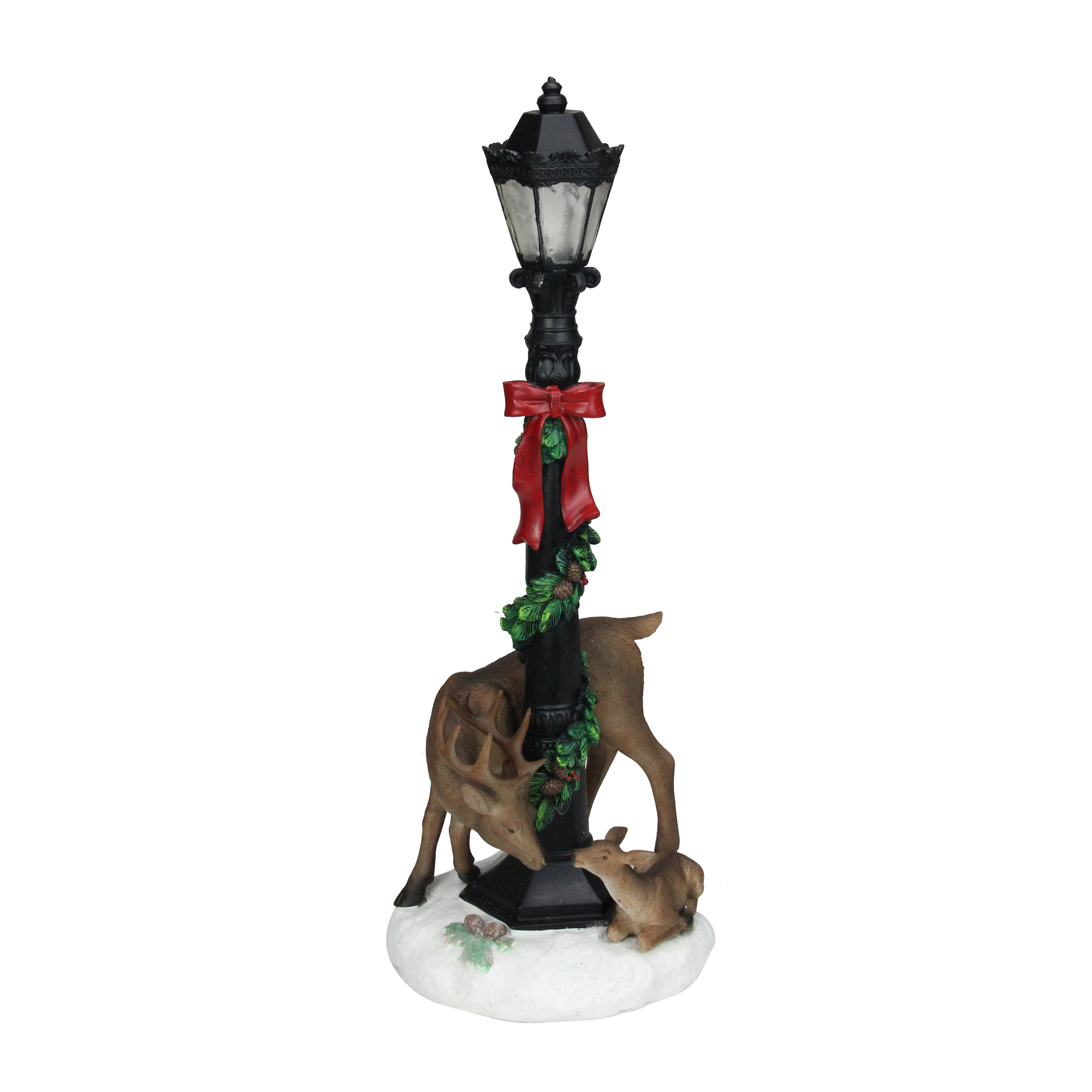 melrose 19 led lighted black lamp post with deer and garland table top christmas decoration - Light Post Christmas Decorations melrose 19 led lighted black lamp post with deer and garland table top christmas decoration - Light Post Christmas Decorations