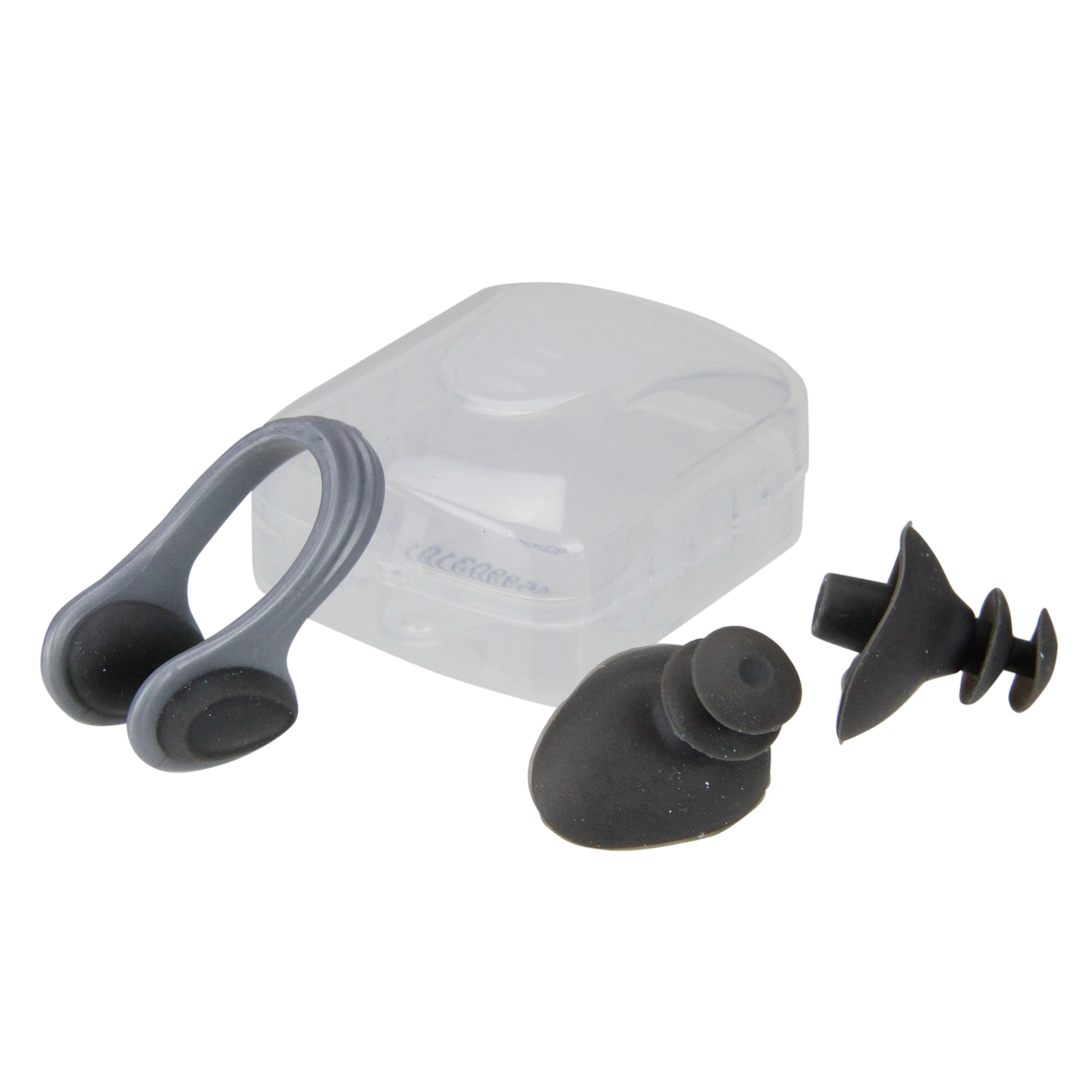 Swim Central 2" Gray and Black Nose Clip and Ear Plug Swimming Pool Accessory Set with Case