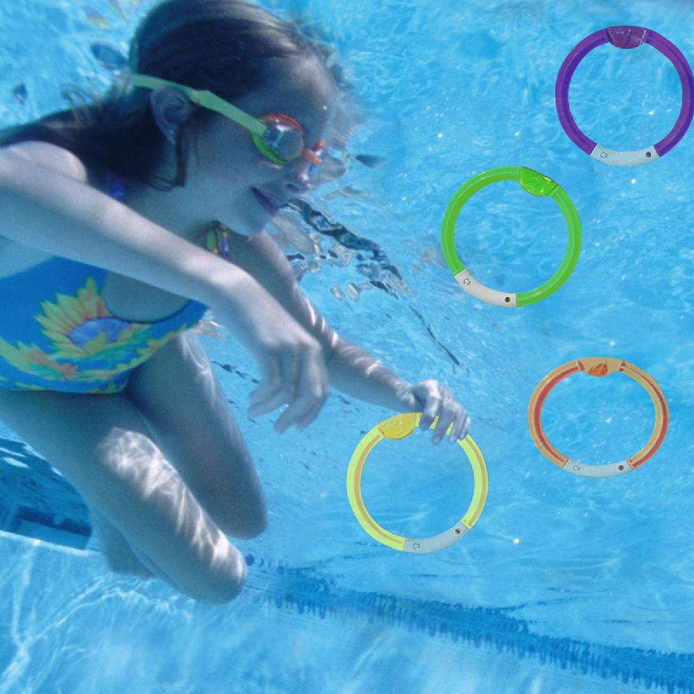 Swim Central Set of 6 Vibrantly Colored Swimming Pool Dive Rings 6"