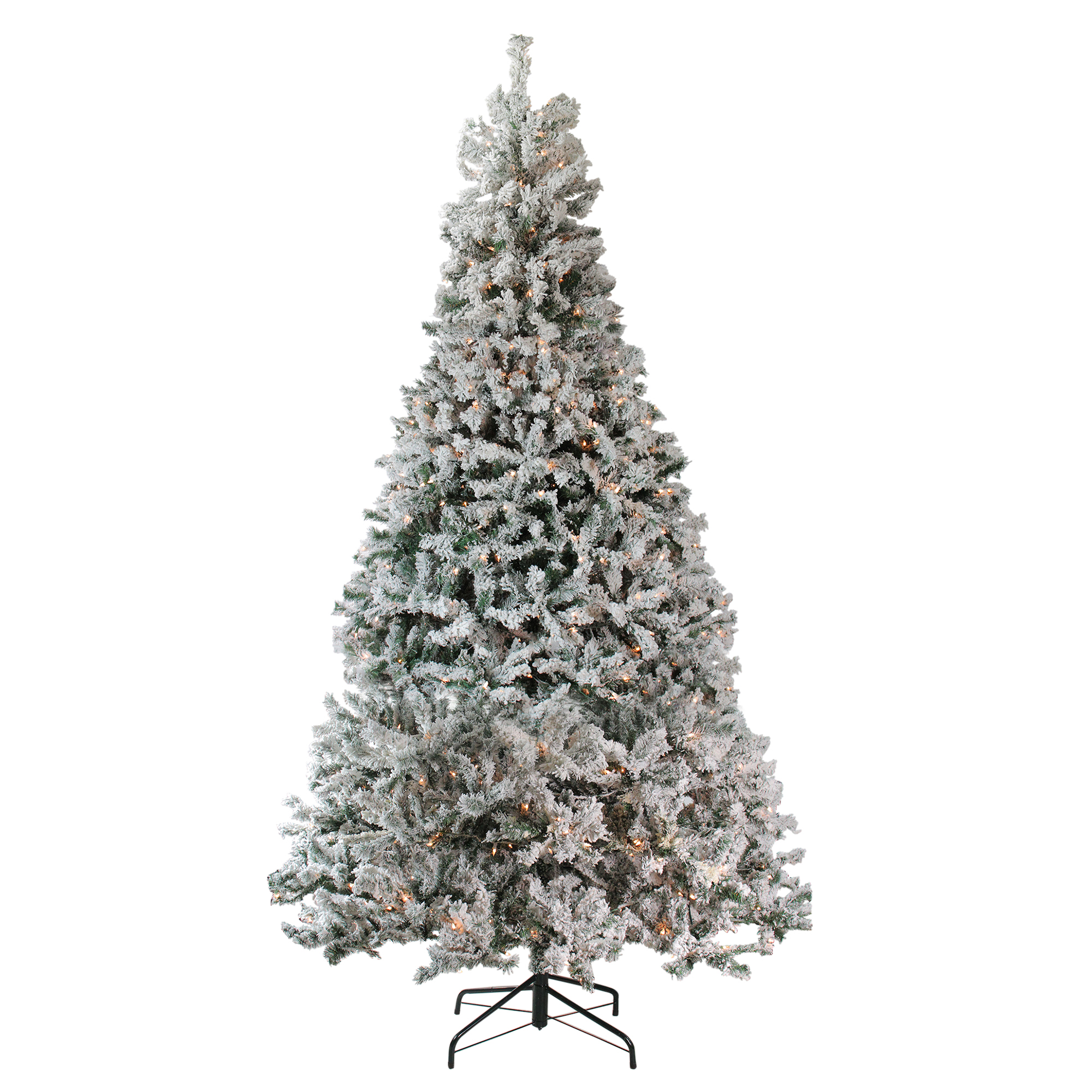 Northlight 12' Pre-Lit Heavily Flocked Pine Medium Artificial Christmas Tree - Clear Lights