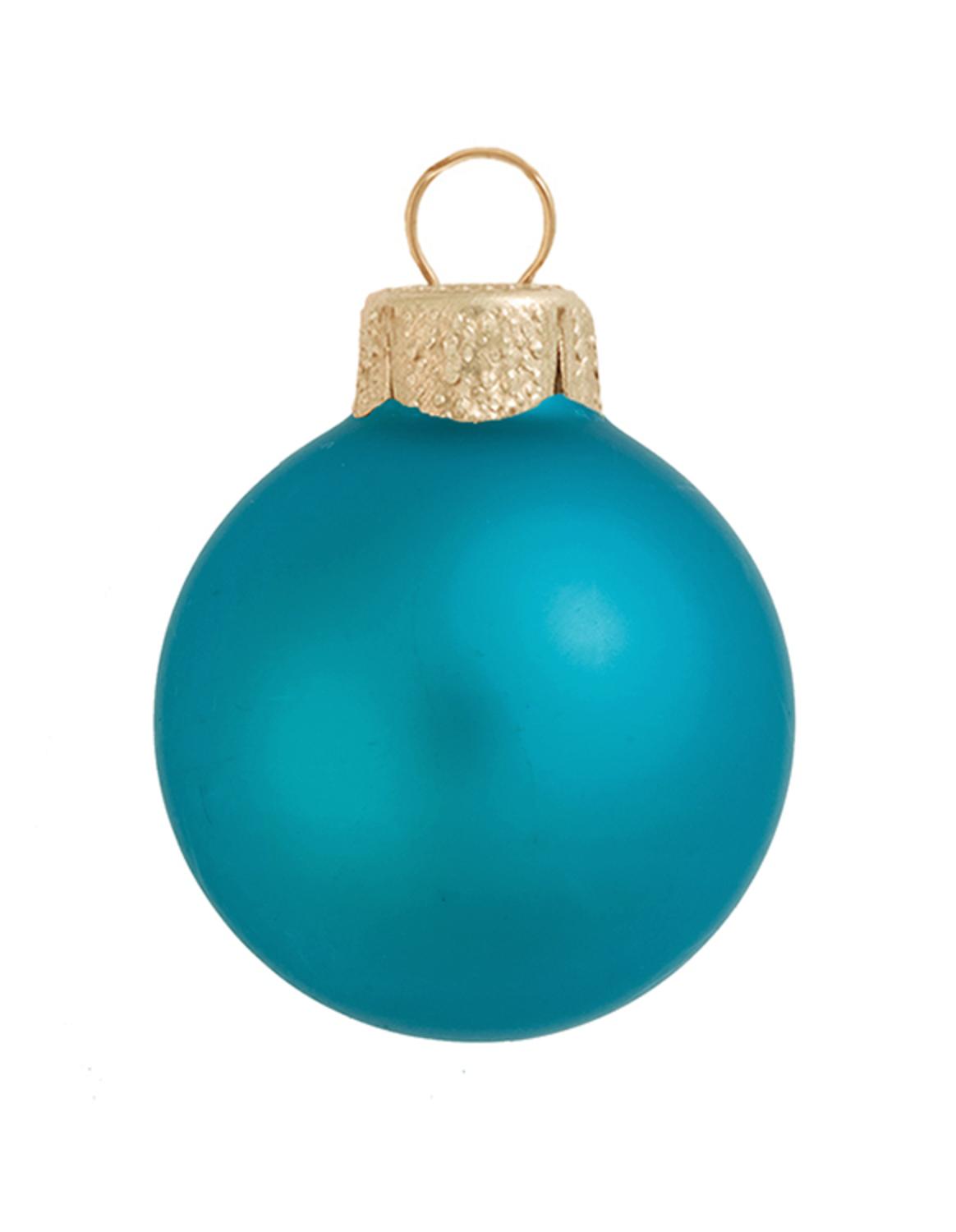 Whitehurst Turquoise Blue Matte Finish Glass Ball Christmas Ornament 7" (180mm)