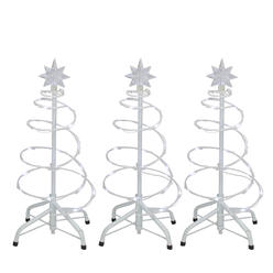Northlight Set of 3 LED Lighted Spiral Cone Walkway Christmas Trees Outdoor Decorations 18"