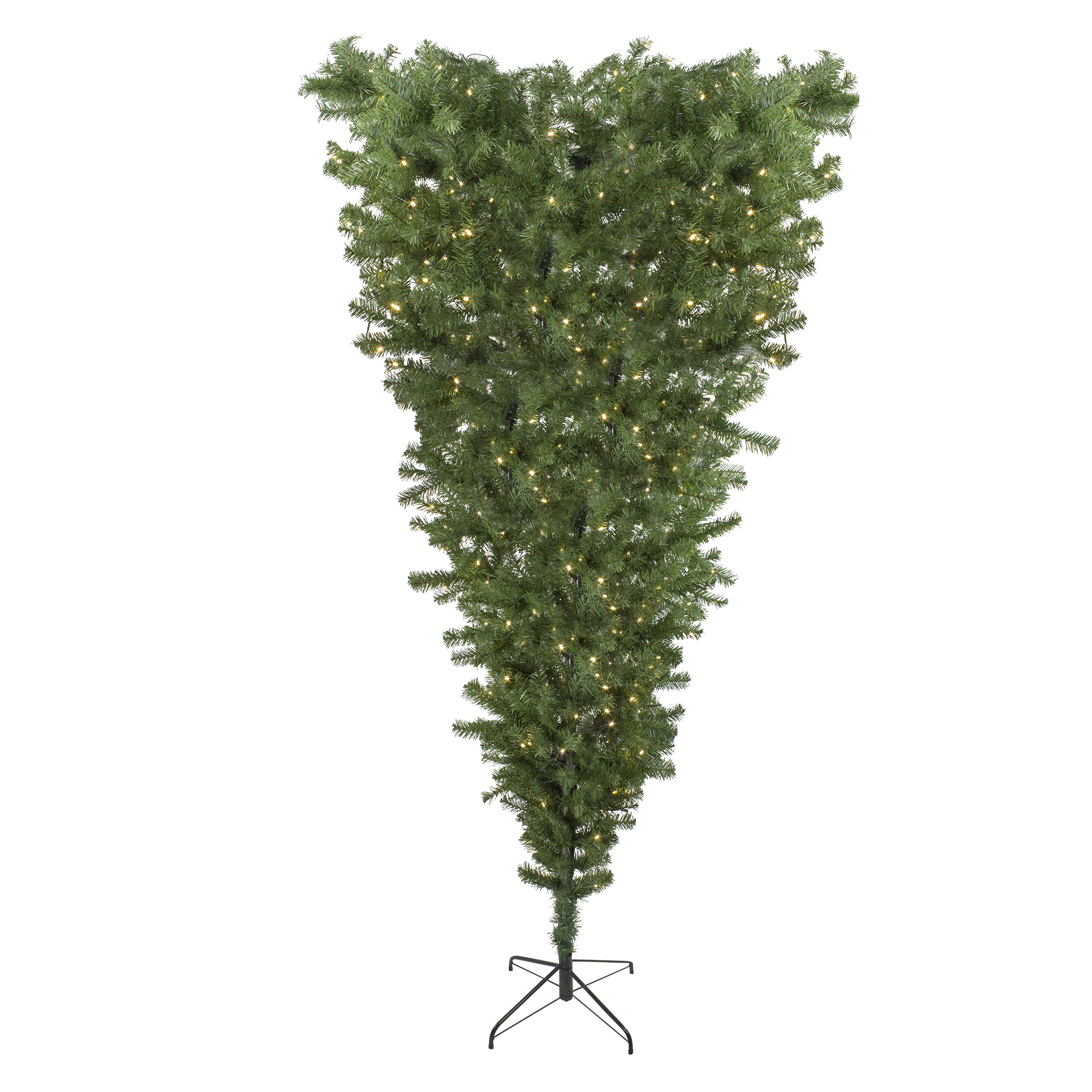 Northlight 7.5' Pre-Lit Green Spruce Artificial Upside Down Christmas Tree - Warm White LED Lights