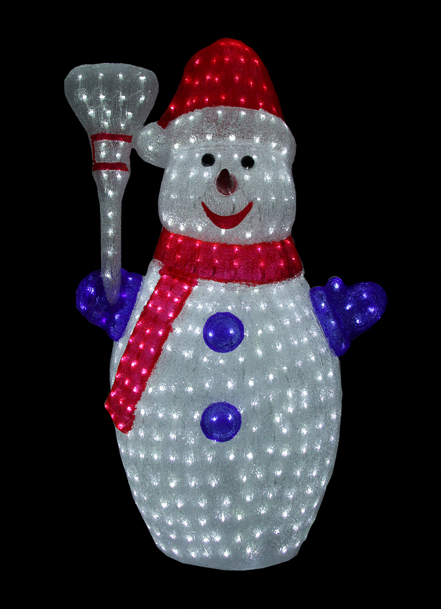 DAK 48" Red and White Pre-Lit Commercial Grade Snowman Christmas Outdoor Decor