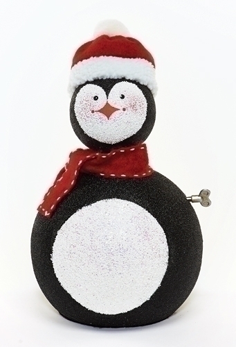 Roman 14" White and Black Musical Penguin Christmas Figurine