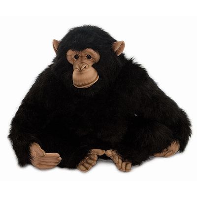 Handcrafted Cuddlers Set of 2 Lifelike Handcrafted Extra Soft Plush Adult Chimp Monkey Stuffed Animals 18"