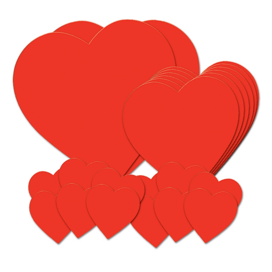Beistle Club Pack of 240 Red Valentine Heart Cutout Decorations 12"