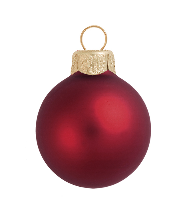 Whitehurst 40ct Matte Burgundy Red Glass Ball Christmas Ornaments 1.5" (40mm)
