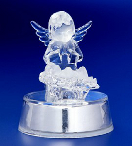 Icy Giftware Set of 6 Icy Clear Decorative Christmas Angel Watching Over Jesus Figurines 4"