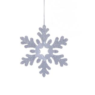 Ksa 4 Decorative Metal Silver Snowflake With Large Star