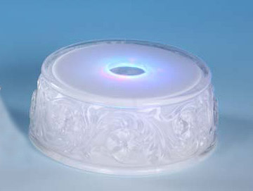 CC Christmas Decor Icy Crystal LED Lighted Small Round Base for Use Under Figurines 1.5"