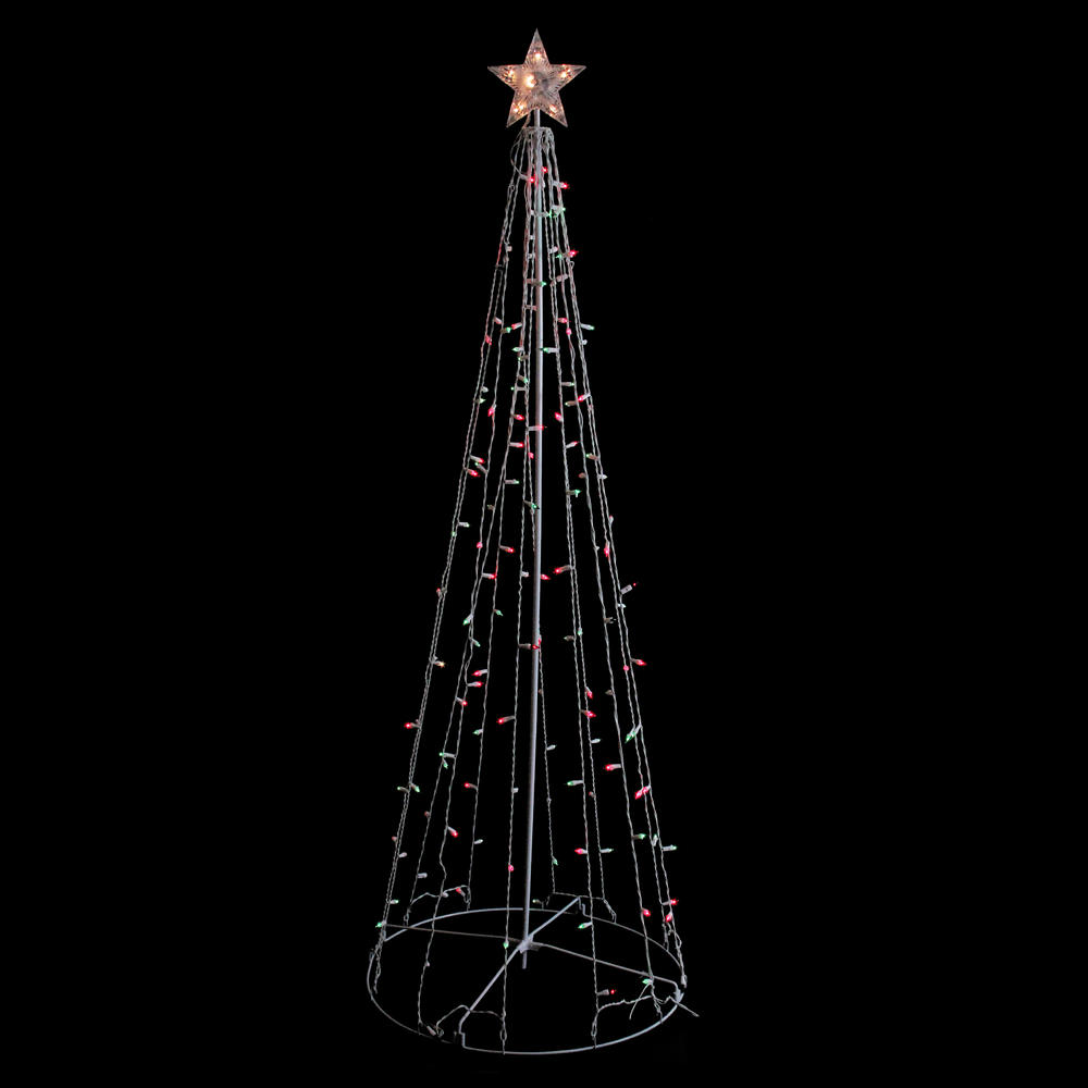 Northlight 6' Red and Green Lighted Show Cone Christmas Tree Outdoor Decoration