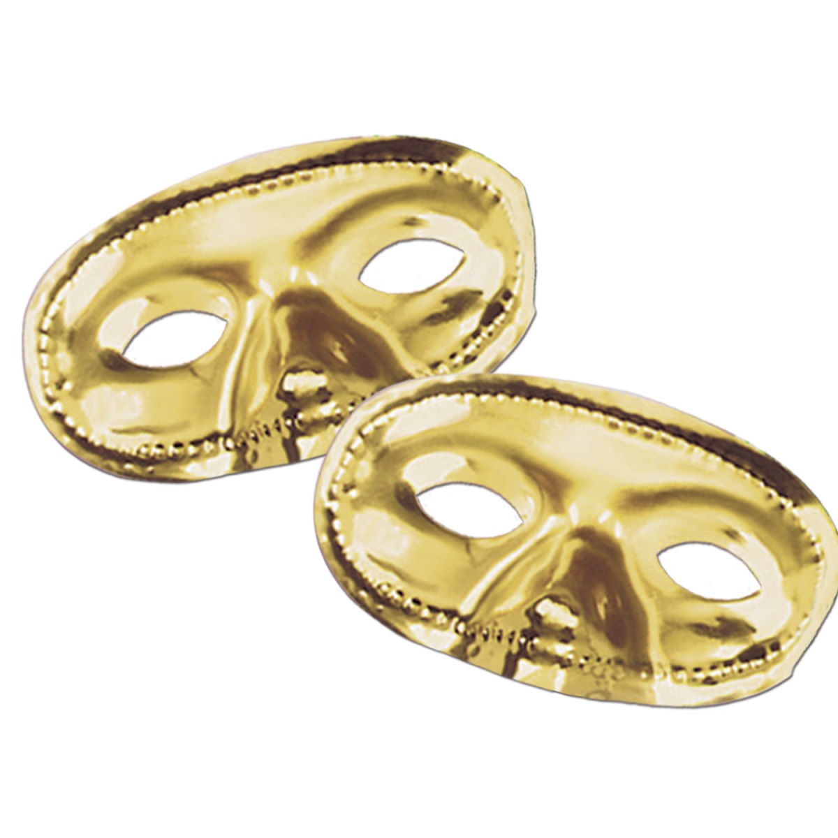 Party Central Club Pack of 24 Gold Vegas Gold Masquerade Unisex Adult Mardi Gras Half Masks - One Size