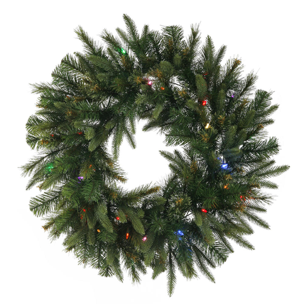Vickerman 30" Pre-Lit Battery Operated Mixed Pine Cashmere Christmas Wreath - Multi Lights