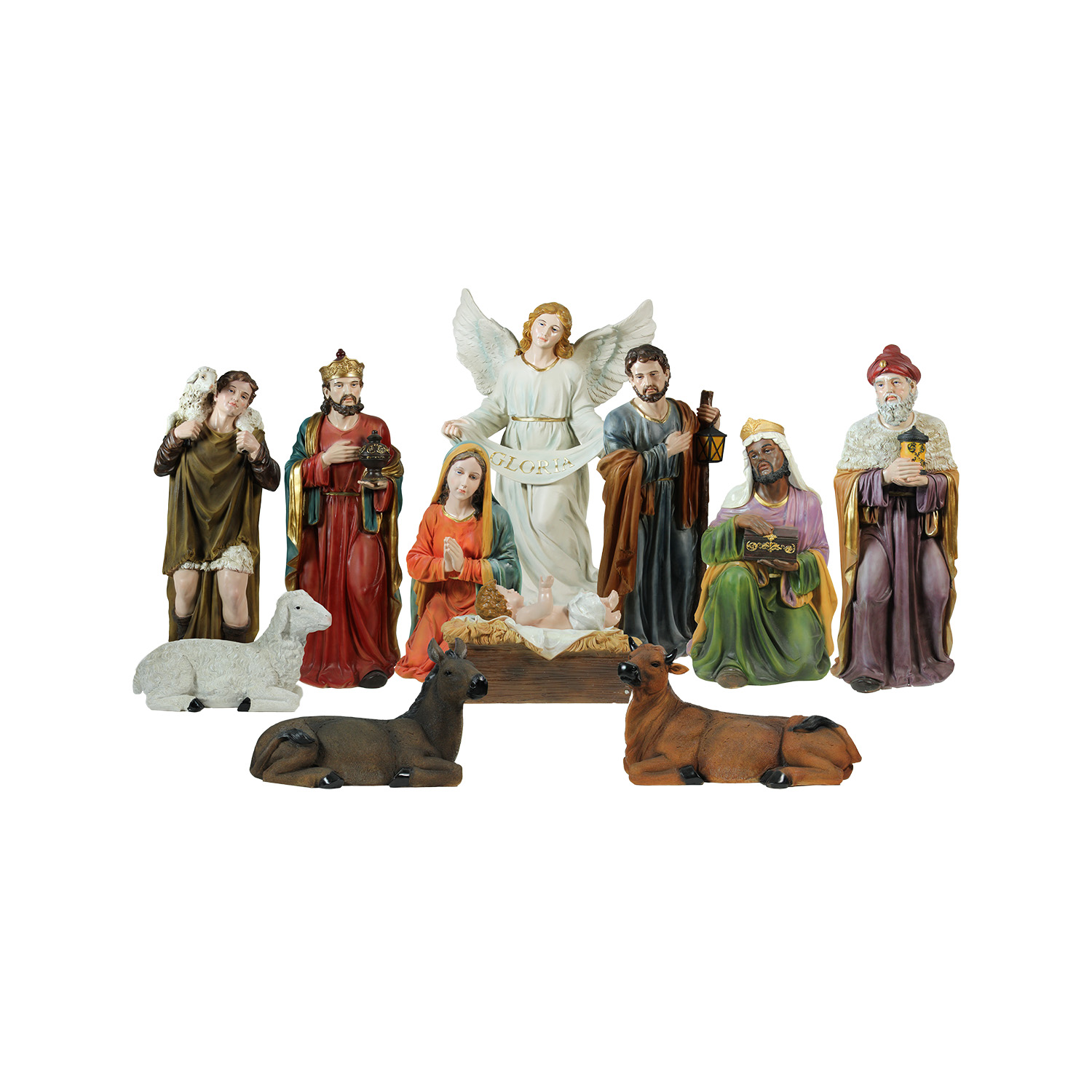 Northlight 11-Piece Multi-Color Religious Christmas Nativity Figurine Set 39"