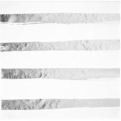 Party Central Club Pack of 192 White and Silver Foil Stamped 3-Ply Luncheon Napkins 6.5"