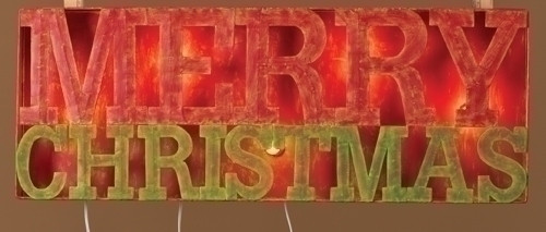 Roman 33" Lighted Distressed "Merry Christmas" Outdoor Decoration Sign