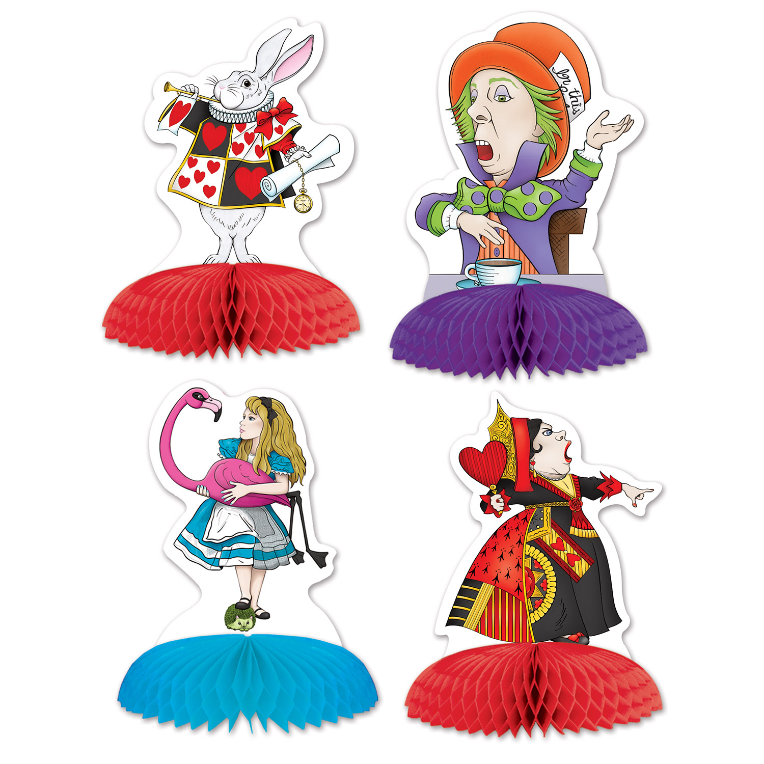 Beistle Club Pack of 48 Alice In Wonderland Characters Party Table Mini Centerpieces 5"