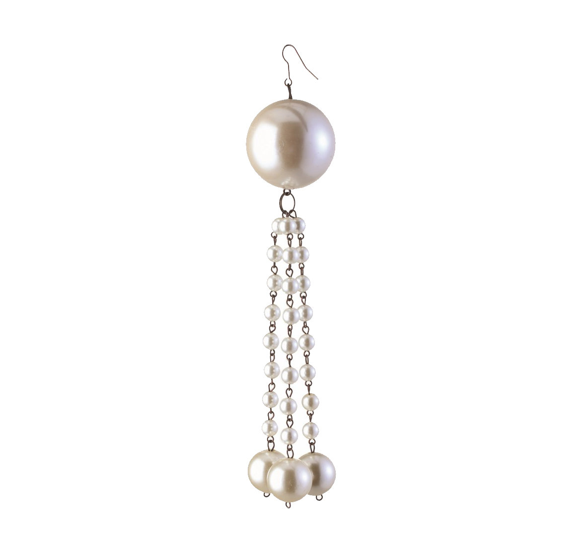 NAPA HOME & GARDEN 7" Cream White Pearl Dangling Tassel Christmas Ornament