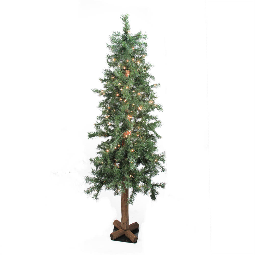 Allstate 7' Pre-Lit Woodland Alpine Artificial Christmas Tree - Clear Lights