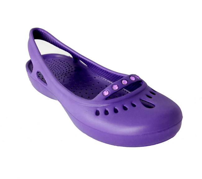 Avon Women's Purple Lightweight Slip-On Comfort Shoes with Gem Accents - Size 6