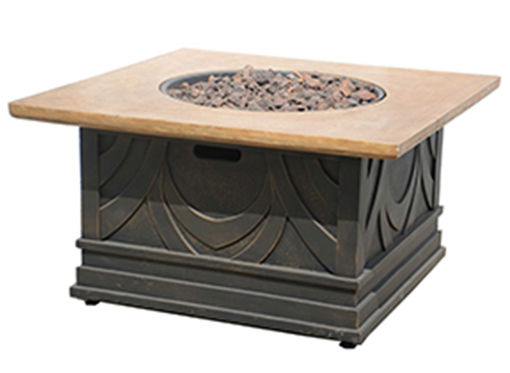 CC Outdoor Living Avea Gas Outdoor Patio Envirostone and Marble Fire Table - Antique Bronze 40"