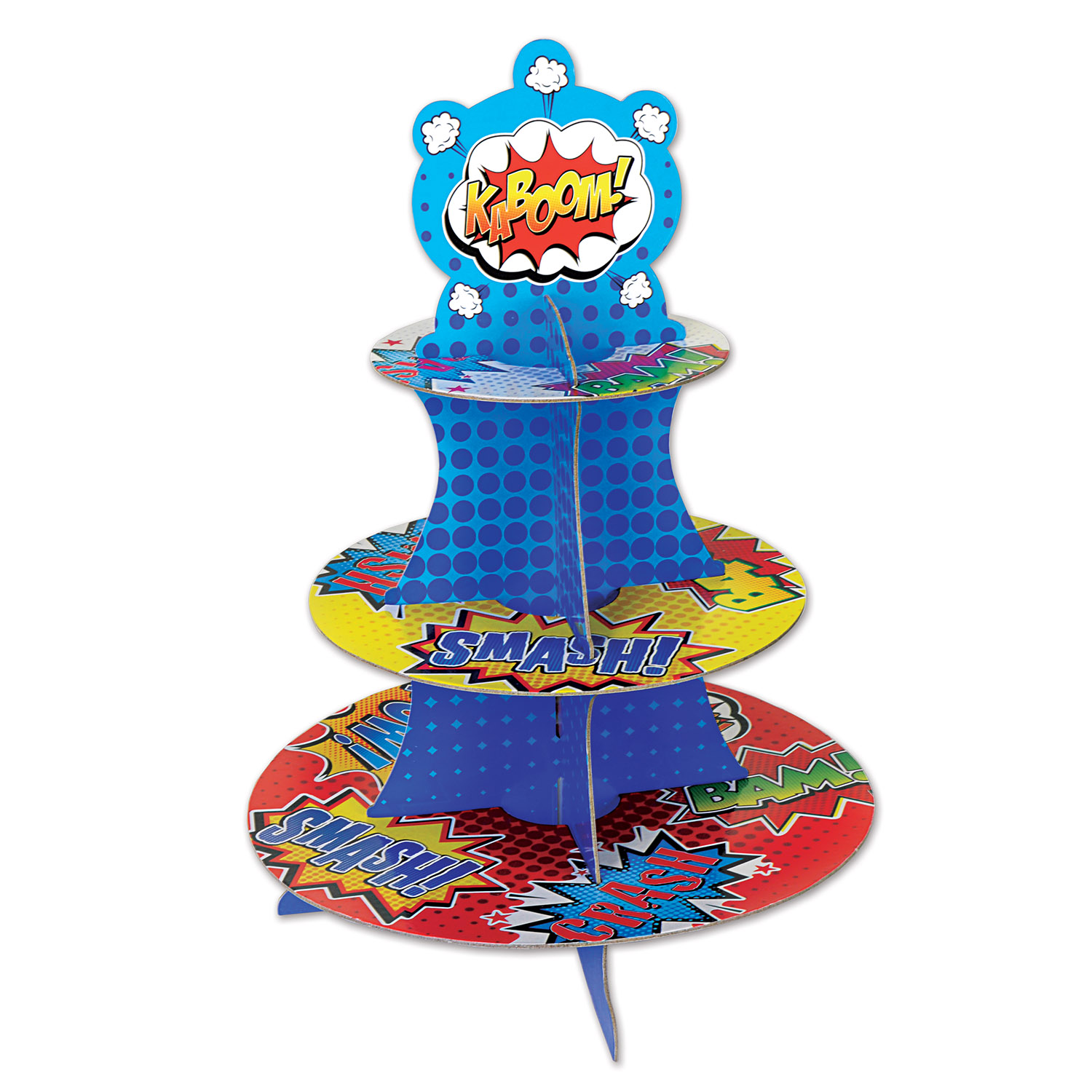 Beistle Club Pack of 12 Hero Cupcake Stand Centerpiece Decorations 16”