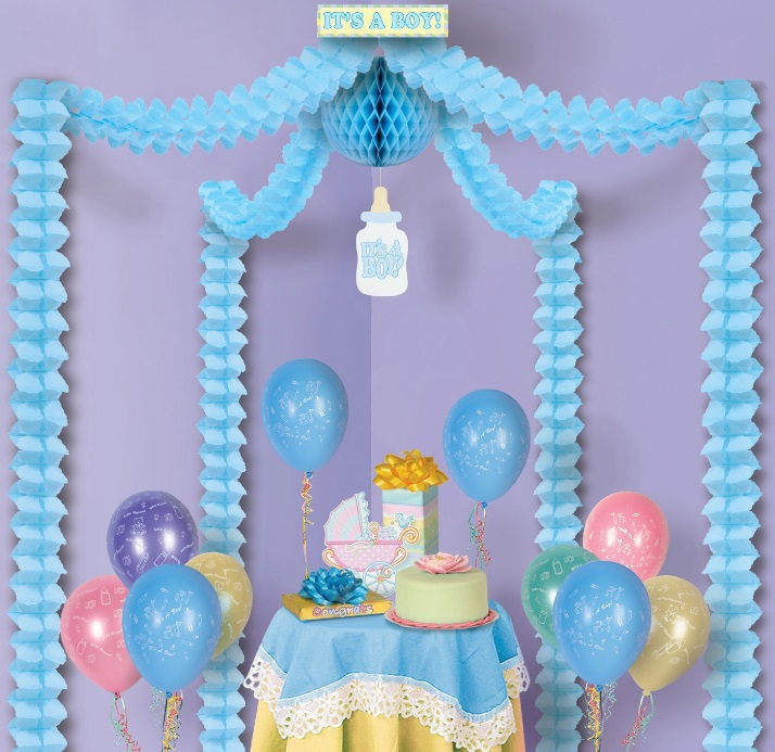 Party Central Pack of 6 Blue It's A Boy! Baby Shower Canopy Decorating Party Kit 20' x 20'