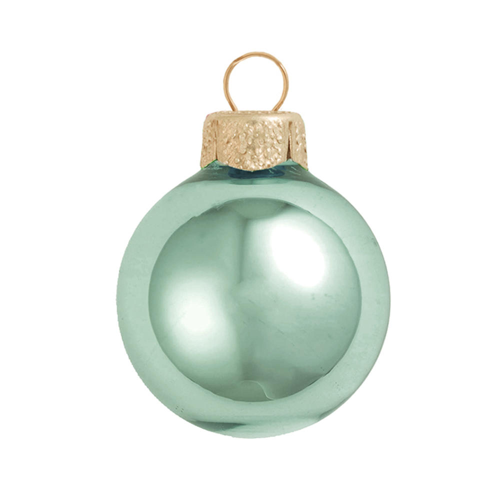 Whitehurst Shiny Finish Glass Christmas Ball Ornaments - 6" (150mm) - Green - 2ct