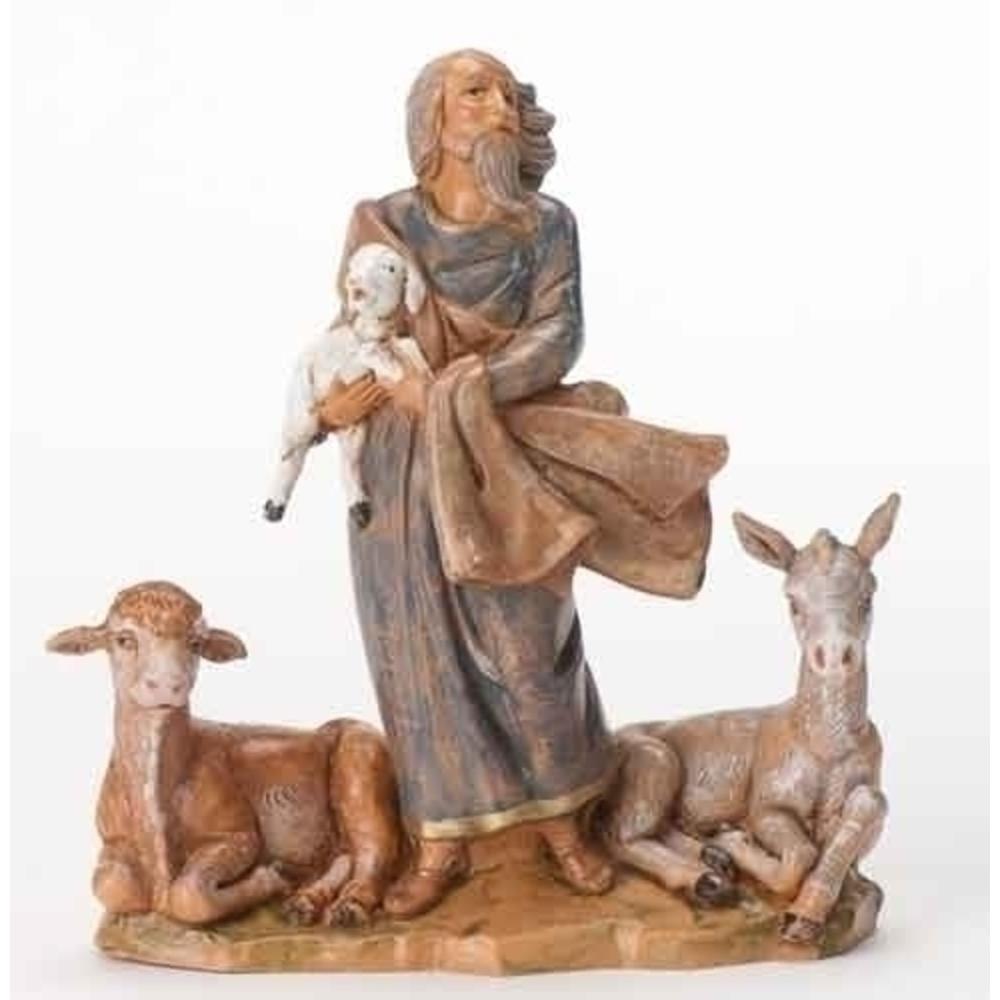 Roman Fontanini 5" Nathaniel with Animals Christmas Nativity Figurine #72694