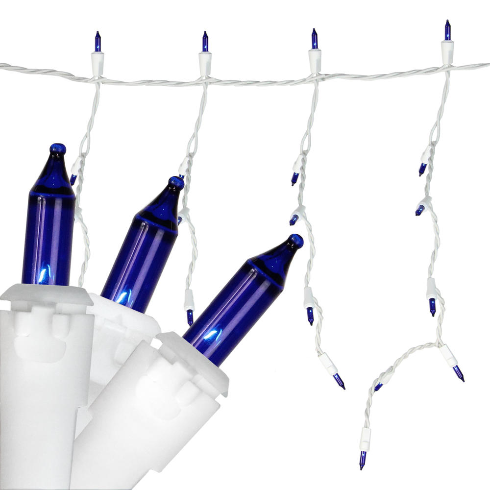Northlight 150-Count Blue Mini Icicle Christmas Light Set - 8.75ft, White Wire