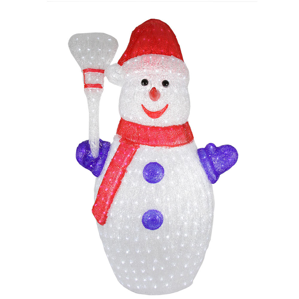 DAK 48" Red and White Pre-Lit Commercial Grade Snowman Christmas Outdoor Decor