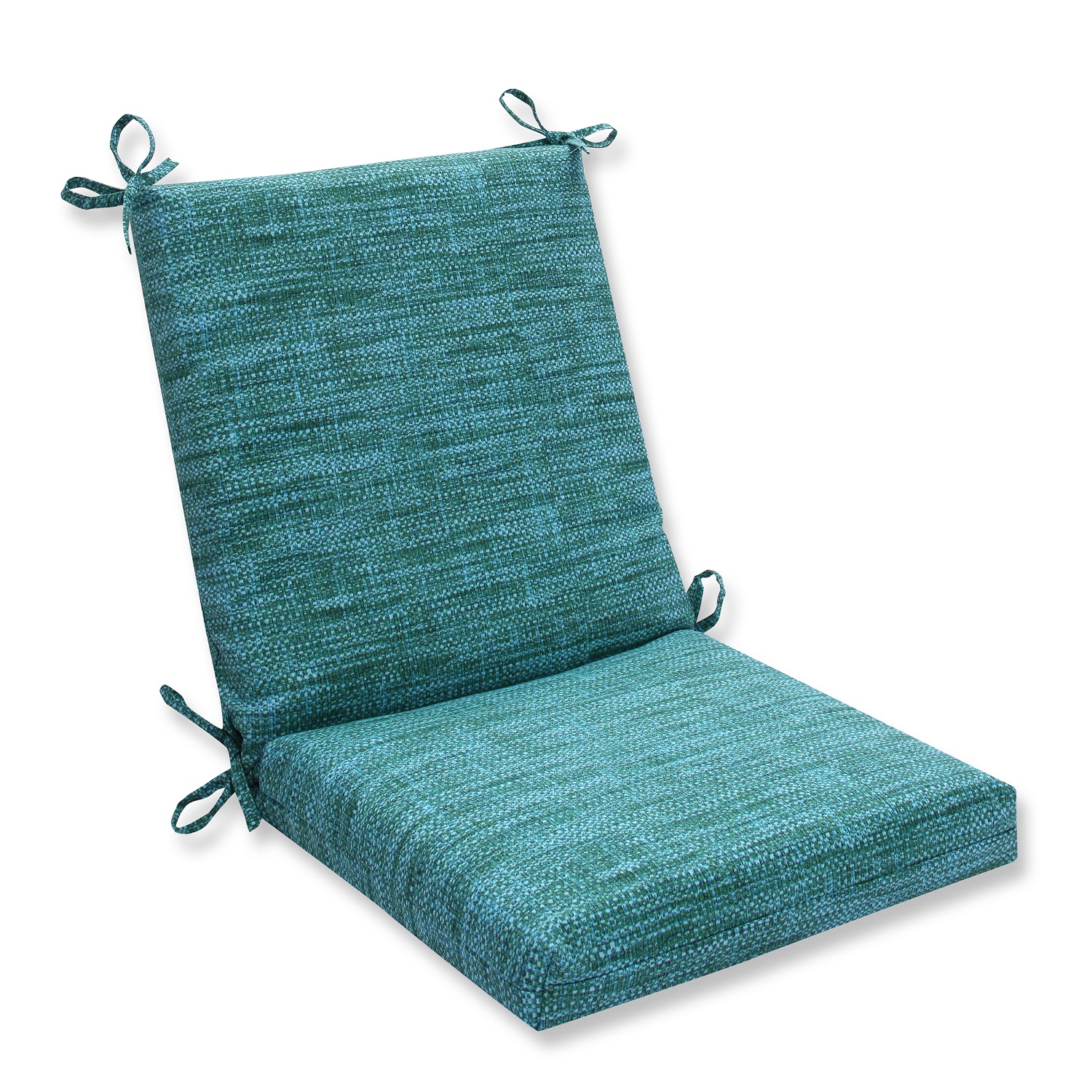 CC Outdoor Living 36.5" Caribbean Blue and Green Beach Horizon Outdoor Patio Square Chair Cushion