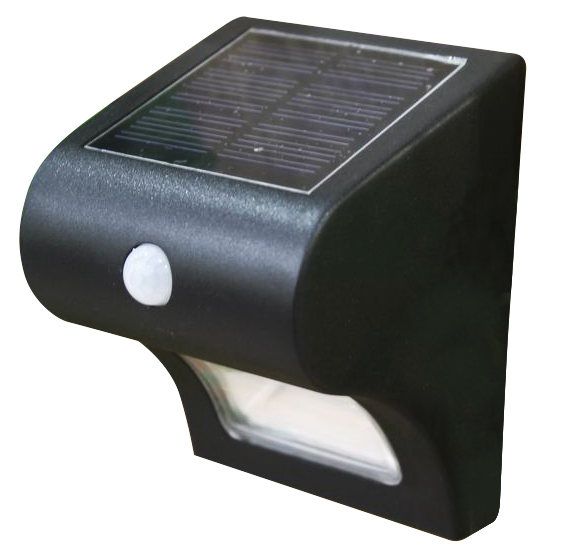 CC Outdoor Living Set of 2 Black Solar Powered Motion Sensor Deck and Wall Lights 4.75"